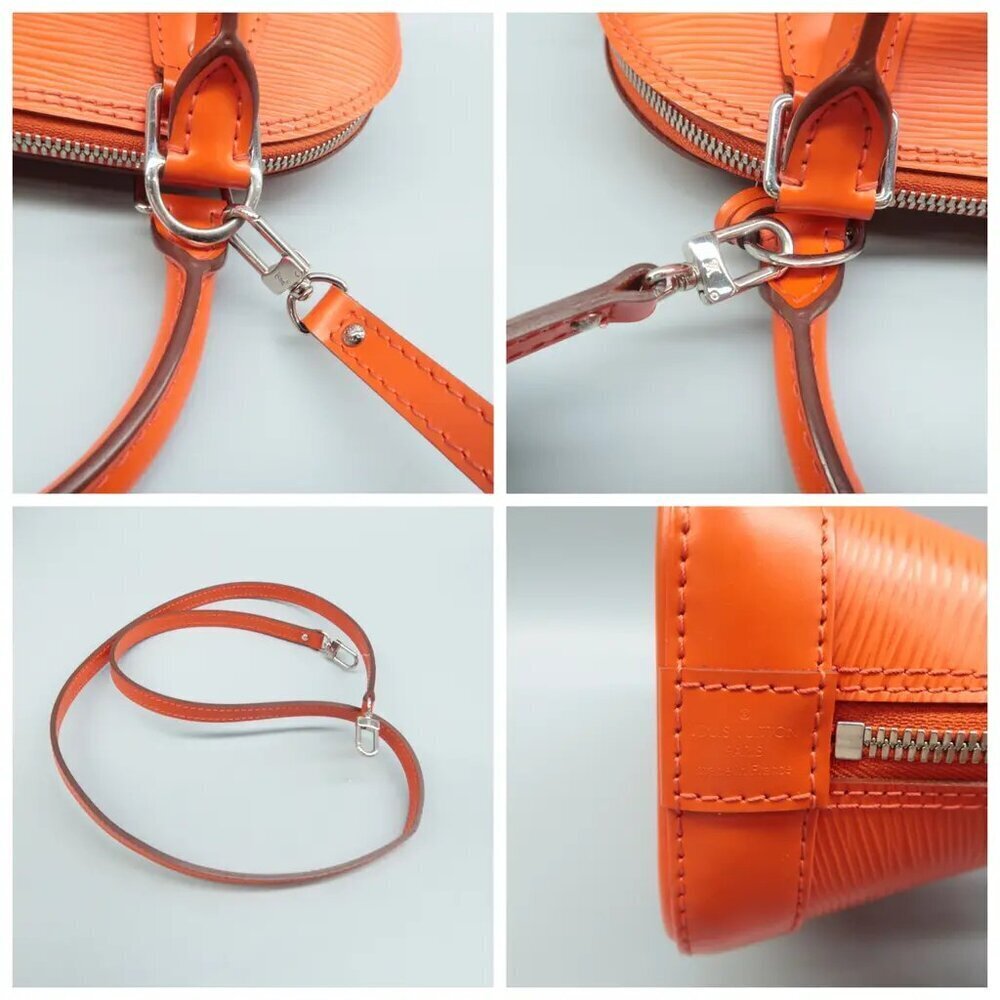 100% Authentic Louis Vuitton Alma BB Orange EPI Leather Satchel 824-06124 - Picture 8 of 12
